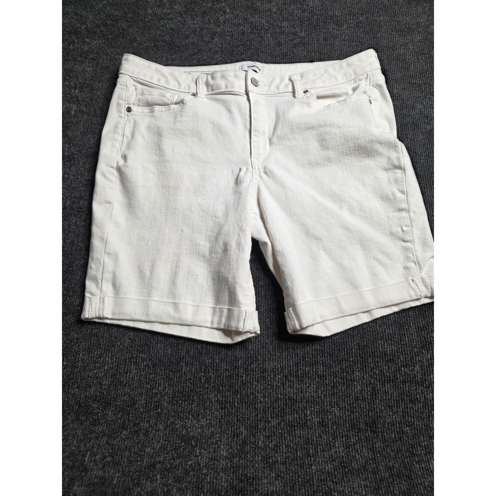 Sonoma Goods‎ for Life Womens White Bermuda Denim Shorts Size 16 Stretch Casual